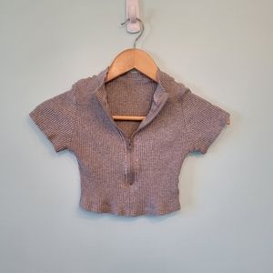 Women's Zip Front Athleisure Crop